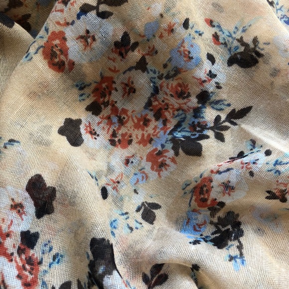 SALE Infinity Scarf Camel Tan Floral - Picture 4 of 6